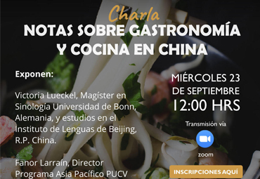 Conferencia "Notas sobre gastronomía y cocina en China"