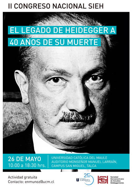 Académicos del Instituto expondrán en II Congreso Nacional de la Sociedad Iberoamericana de Estudios Heideggerianos (SIEH)