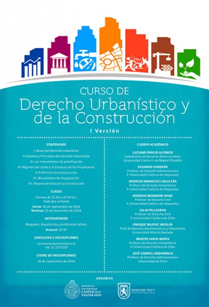 Cierre inscripciones para el “Curso de Derecho Urbanístico y de la Construcción”