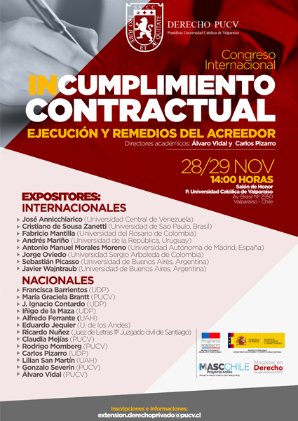Congreso Internacional Incumplimiento Contractual. Ejecución y Remedios del Acreedor