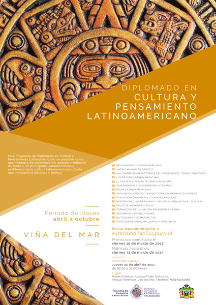 Cierre de Inscripciones Diplomado en Cultura y Pensamiento Latinoamericano- Viña del Mar