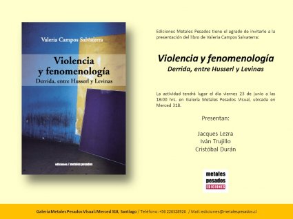 Presentación del libro: "Violencia y fenomenología. Derrida, entre Husserl y Levinas".