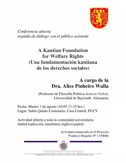 Conferencia: A Kantian Foundation for Welfare Rights (Una fundamentación kantiana de los derechos sociales)