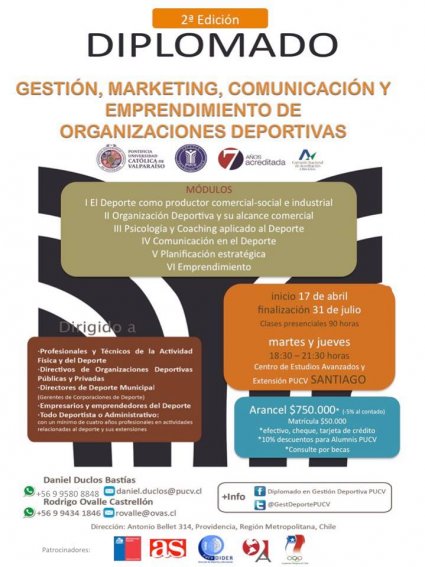 Inicio Diplomado en Gestión, Marketing, Comunicación y Emprendimiento de organizaciones deportivas