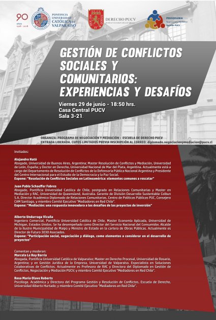 Coloquio "Gestión de conflictos sociales y comunitarios: Experiencias y Desafíos"