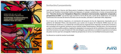 Lanzamiento del libro "Derechos de las y los Trabajadores Migrantes: estándares internacionales, legislación comparada y perspectivas en Chile"