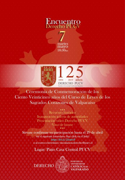 Ceremonia de conmemoración de los 125 Años de la creación del Curso de Leyes de los SSCC Valparaíso