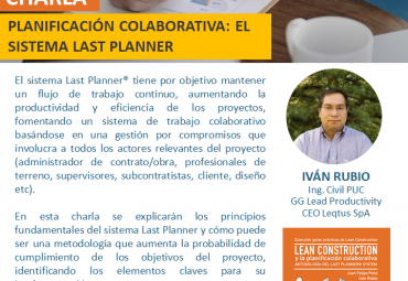 Charla "Planificación colaborativa: El Sistema Last Planner"