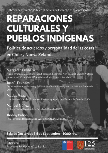 Seminario "Reparaciones culturales y Pueblos Indígenas: Políticas de Acuerdos y personalidad de las cosas en Chile y Nueva Zelanda"