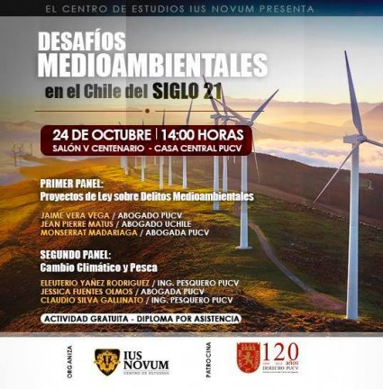 Jornadas de Participación Ciudadana Ius Novum: “Desafíos medioambientales en el Chile del siglo XXI" (Suspendidas hasta nuevo aviso)