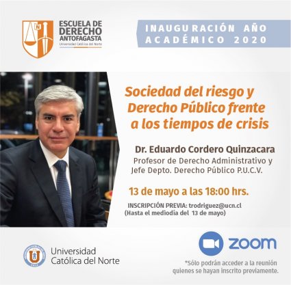 Profesor Eduardo Cordero inaugura año académico en Escuela de Derecho de la Universidad Católica del Norte, Antofagasta