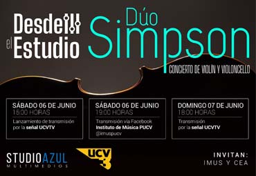 En Canal UCVTV Dúo Simpson inaugurará transmisión de Ciclo “Desde el Estudio”