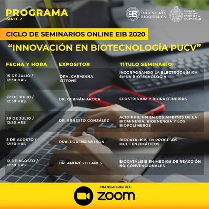 Ciclo de Seminarios Online "Innovación en Biotecnología PUCV"