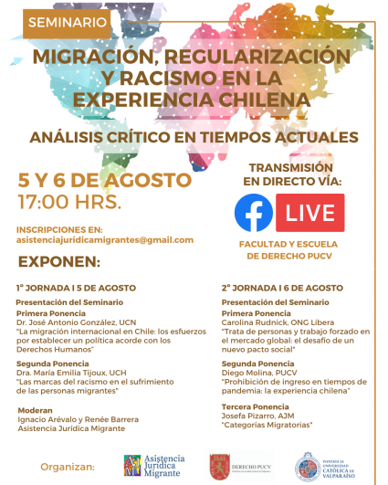 Seminario: “Migración, regularización y racismo en la experiencia chilena; análisis crítico en tiempos actuales”