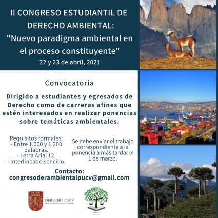 Convocatoria a ponencias para II Congreso Estudiantil de Derecho Ambiental