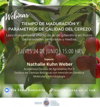 Webinar: "Tiempo de maduración y parámetros de calidad en cerezo: Lecciones sobre el efecto de ácido giberélico en frutos de variedades tempranas y medias"