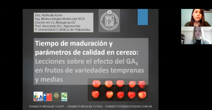 En interesante charla virtual académica Nathalie Kuhn abordó tiempo de maduración y parámetros de calidad del cerezo