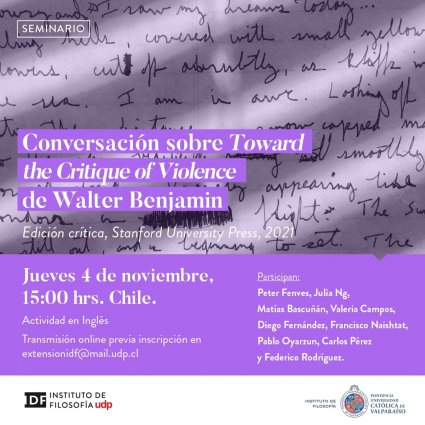 Conversaciones sobre Toward the Critique of Violence de Walter Benjamin (Stanford University Press, 2021)