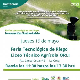 INIA La Cruz invita a la comunidad a interesante Feria Tecnológica de Riego