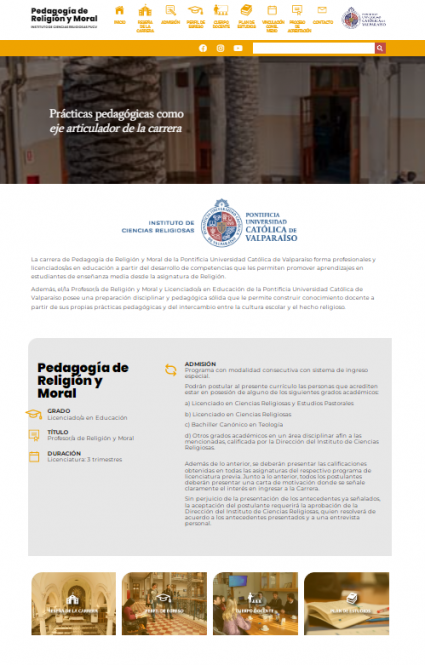Pedagogía de Religión y Moral PUCV presenta su nuevo sitio web
