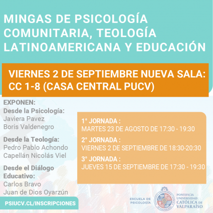 2do. encuentro de Mingas de Psicología Comunitaria, Teología Latinoamericana y Educación se realizará este viernes 2
