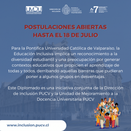 Abiertas las postulaciones para el Diplomado de Inclusión en Educación Superior para profesores y directivos PUCV