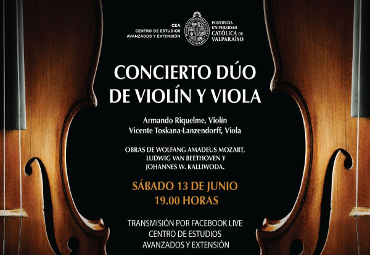 CEA transmitirá concierto de violín y viola con destacados exalumnos