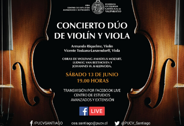 CEA transmitirá concierto de violín y viola con destacados exalumnos