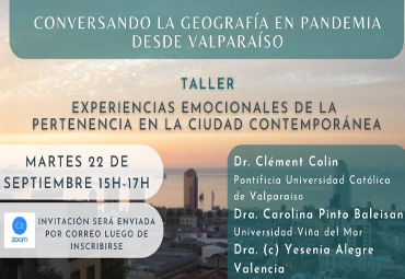 Invitan a conversatorio: “Experiencias emocionales de la pertenencia en la ciudad contemporánea”