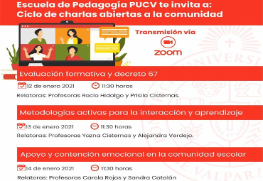 Pedagogía continúa Ciclo de Charlas abiertas a la comunidad