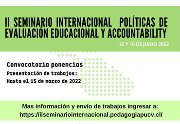 Cierran inscripciones a II Seminario Internacional de Políticas de Evaluación Educacional y Accountability