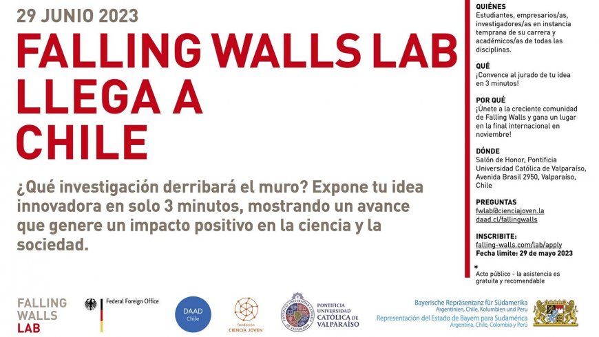 Finalizan inscripciones para participar en Falling Walls Lab Chile 2023