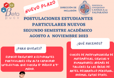 Finalizan postulaciones para segundo semestre de BETA PUCV 2023