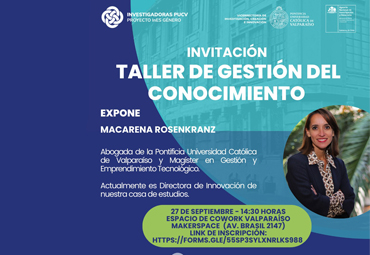 InES Género PUCV realizará el taller "Gestión del Conocimiento”