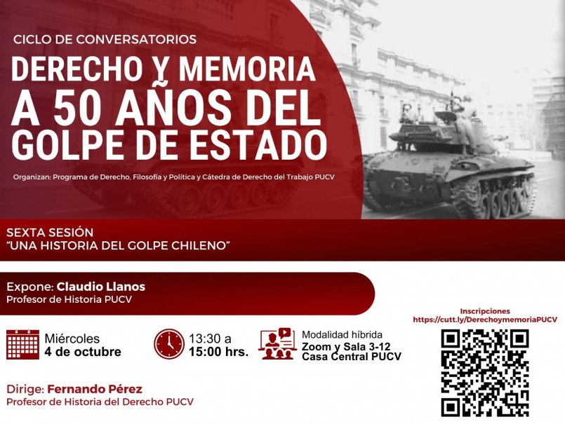 Universidad efectuará conversatorio “Derecho y memoria: A 50 años del Golpe de Estado”