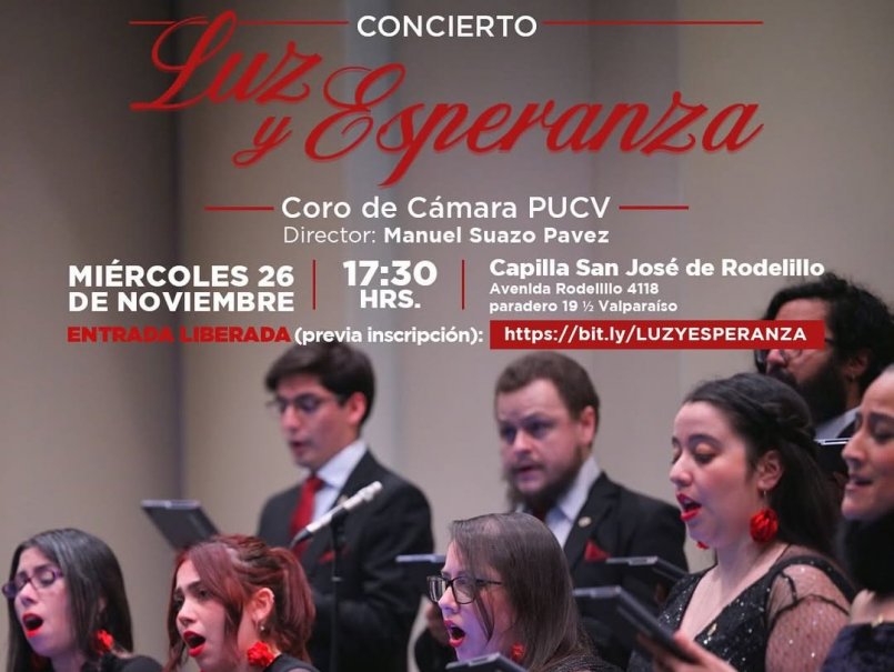 PUCV invita a concierto del Coro de Cámara en la Capilla San José de Rodelillo