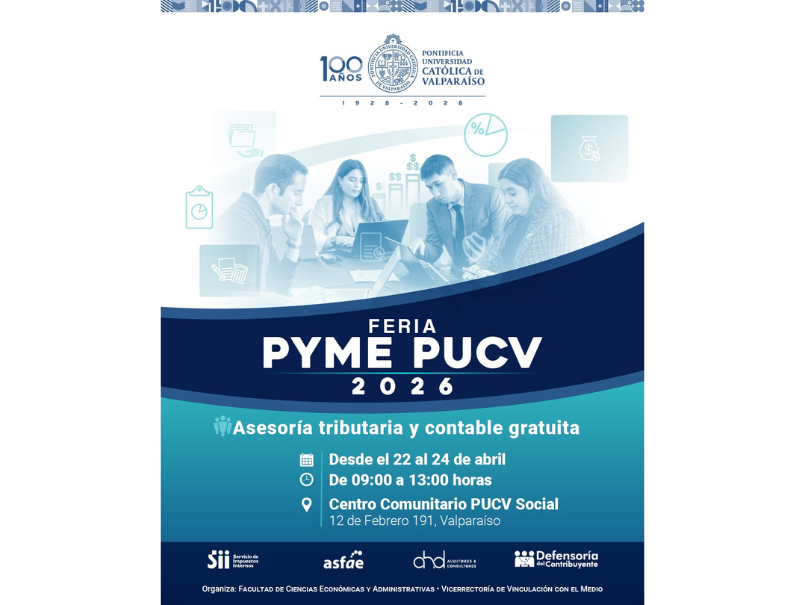 Feria Pyme PUCV 2026 ofrecerá asesorías gratuitas para apoyar la Operación Renta