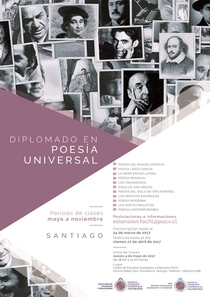 Cierre de Inscripciones Diplomado en Poesía Universal- Santiago