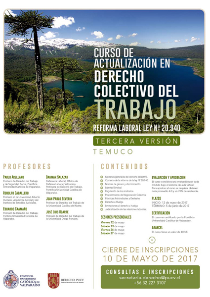 Temuco: Curso de Actualización de Derecho Colectivo del Trabajo