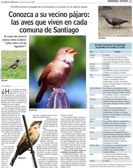 Profesor Juan Luis Celis explica sobre ecología y biodiversidad en artículo de Las Últimas Noticias