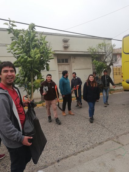 Estudiantes de la mención Fruticultura plantan huerto de naranjos en el Refugio Manuel de Tezanos Pinto de Quillota