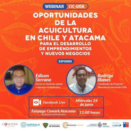 Webinar Cowork Atacama: Oportunidades de la Acuicultura en Chile y Atacama para el desarrollo de emprendimientos y nuevos negocios