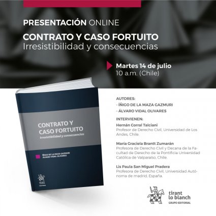 Presentación online del libro "Contrato y caso fortuito" de Íñigo de la Maza Gazmuri y Álvaro Vidal Olivares