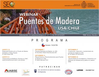 Escuela de Ingeniería en Construcción inicia ciclo de webinar sobre el uso de la madera en la construcción de puentes en Chile