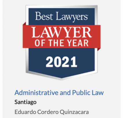 Profesor Eduardo Cordero es reconocido como abogado del año en Chile en el área de Derecho Público y Administrativo