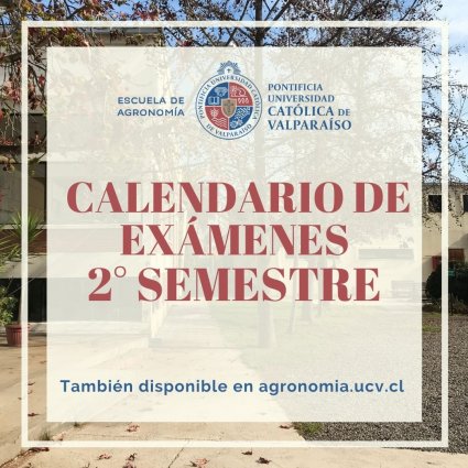 Calendario de exámenes segundo semestre 2020