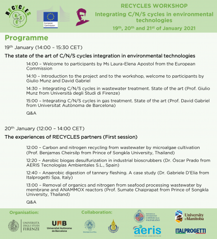 RECYCLES Workshop: Integrating carbon, nitrogen and sulphur cycles into innovative environmental technologies