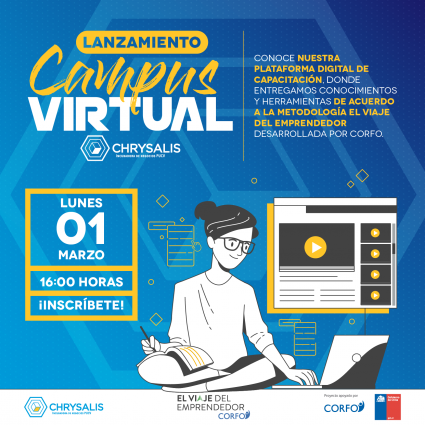 Incubadora de Negocios Chrysalis PUCV lanzará su nuevo Campus Virtual