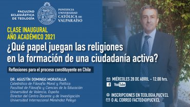 Dr. Agustín Domingo Moratalla inaugurará año académico de la Facultad de Teología