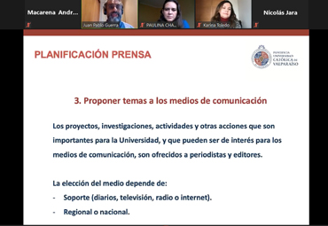 Dirección General de Vinculación con el Medio realizó encuentro con periodistas PUCV